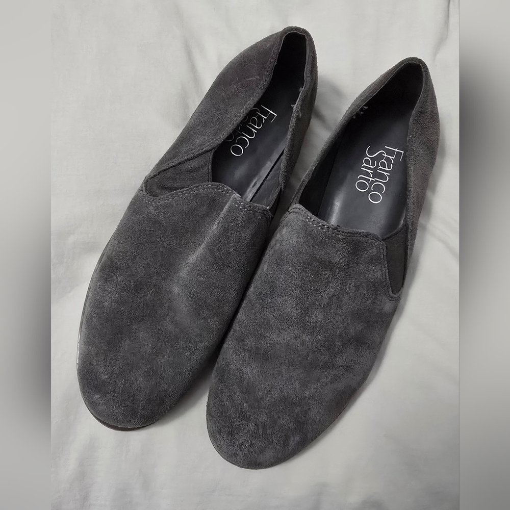 Franco Sarto Gray Suede Slip-On Shoes